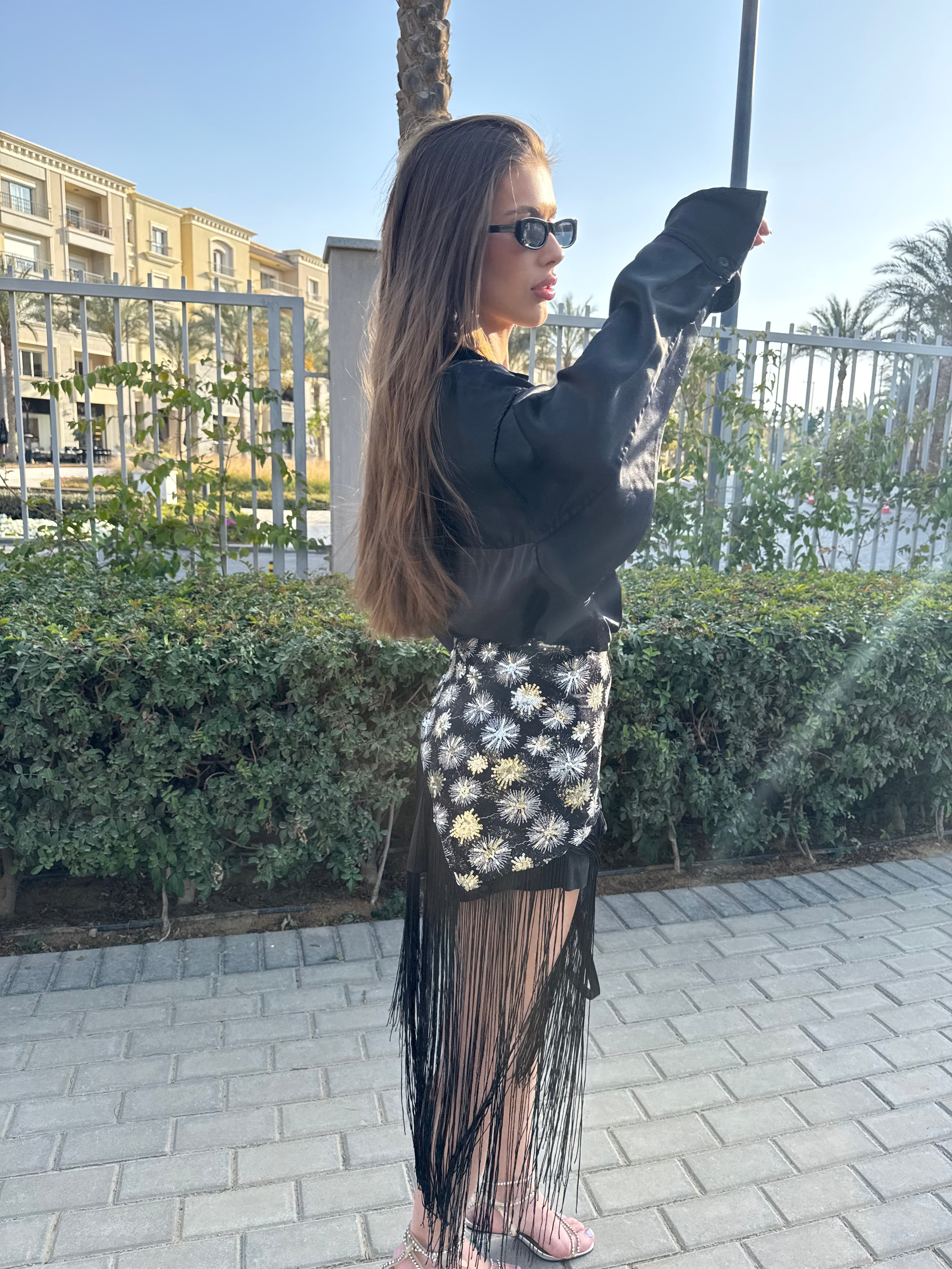 Fringed Black Belt (Coachella Collection)
