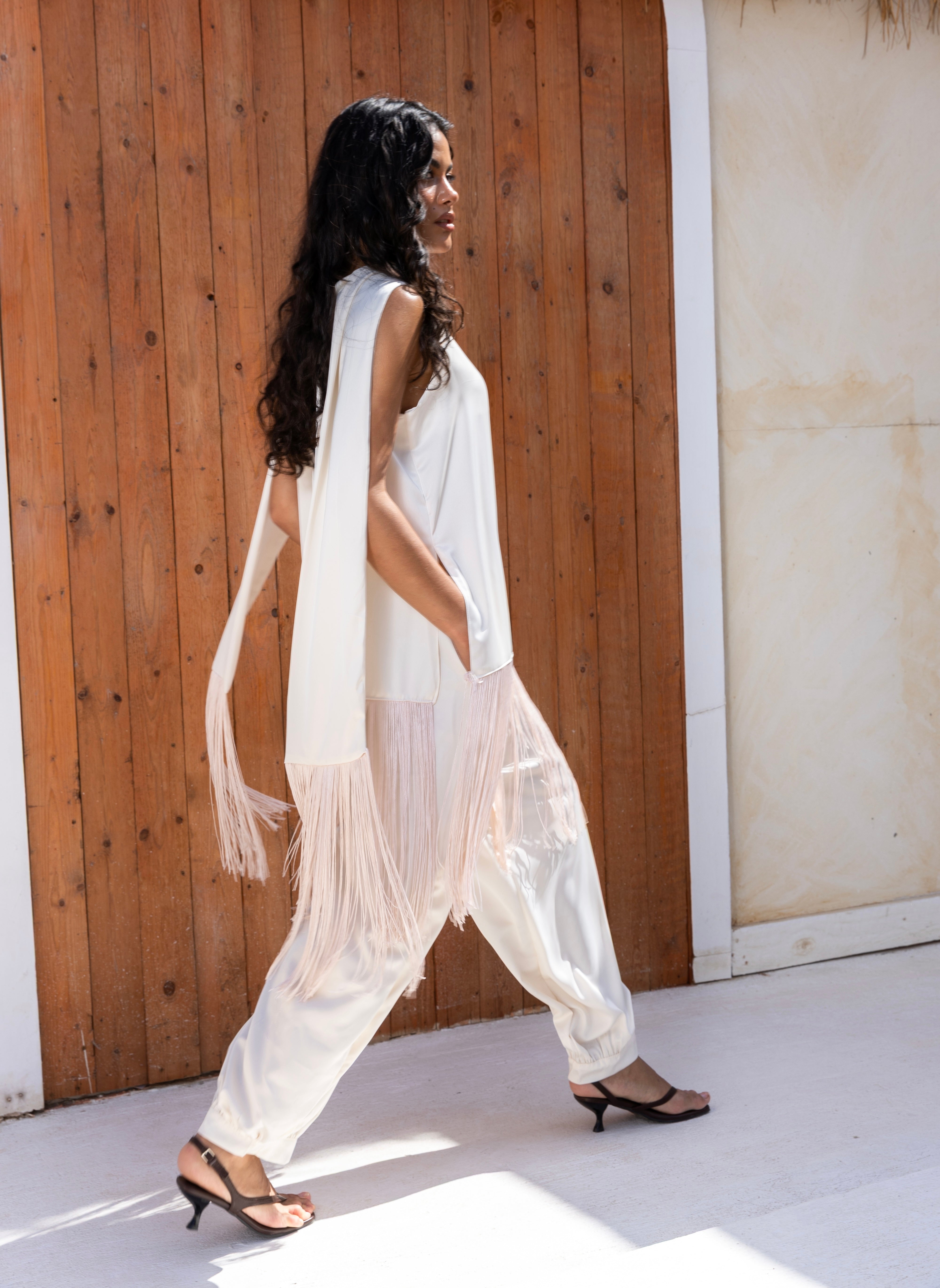 Satin Fringes Top