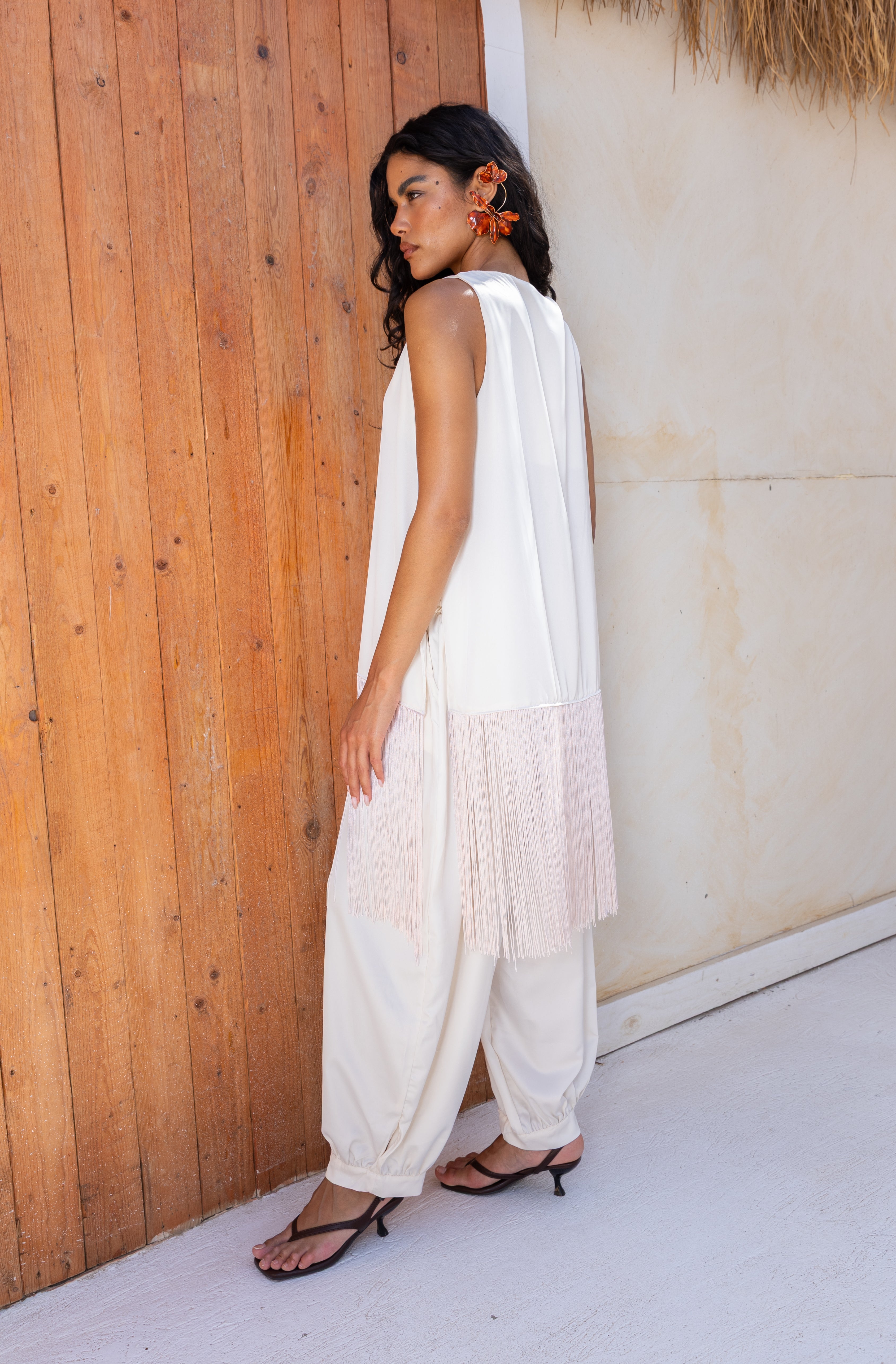 Satin Fringes Top