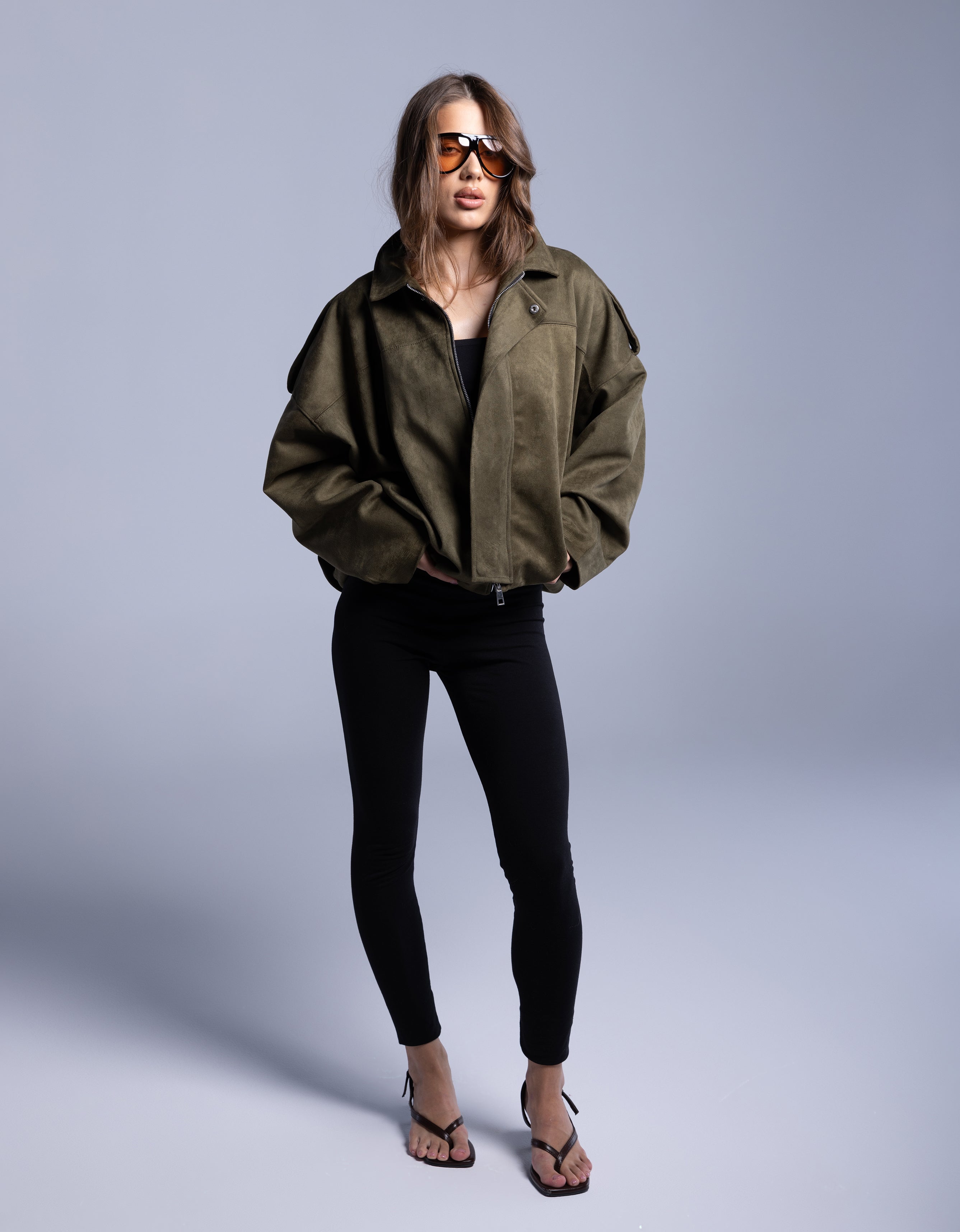 Oversized SUEDE BOMBER JACKET
