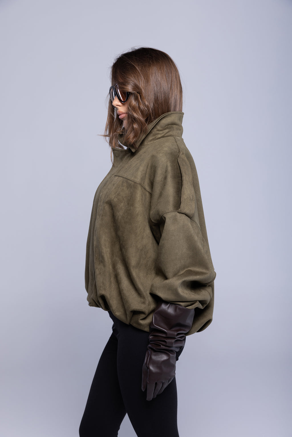 Oversized SUEDE BOMBER JACKET