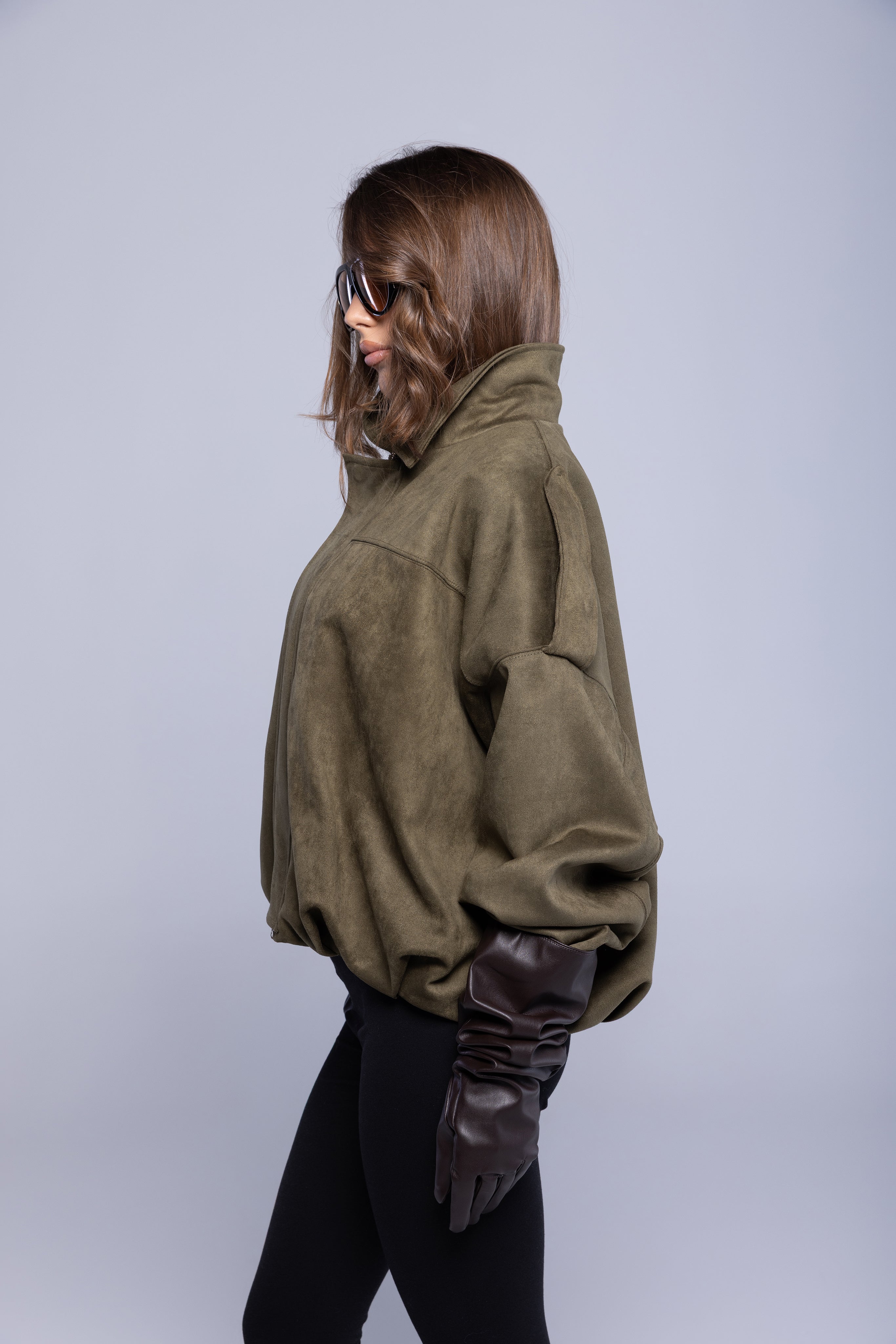 Oversized SUEDE BOMBER JACKET