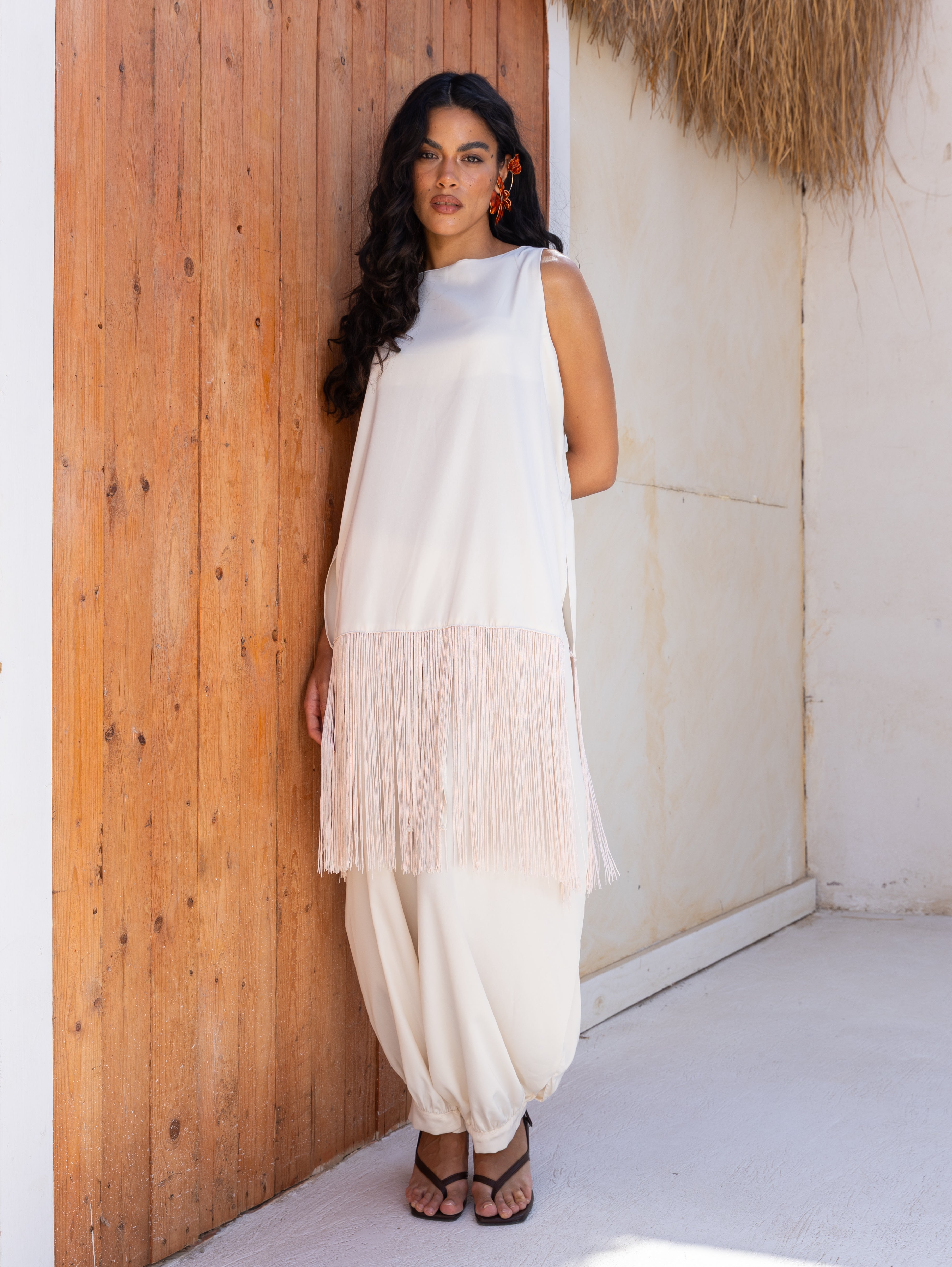 Satin Fringes Top
