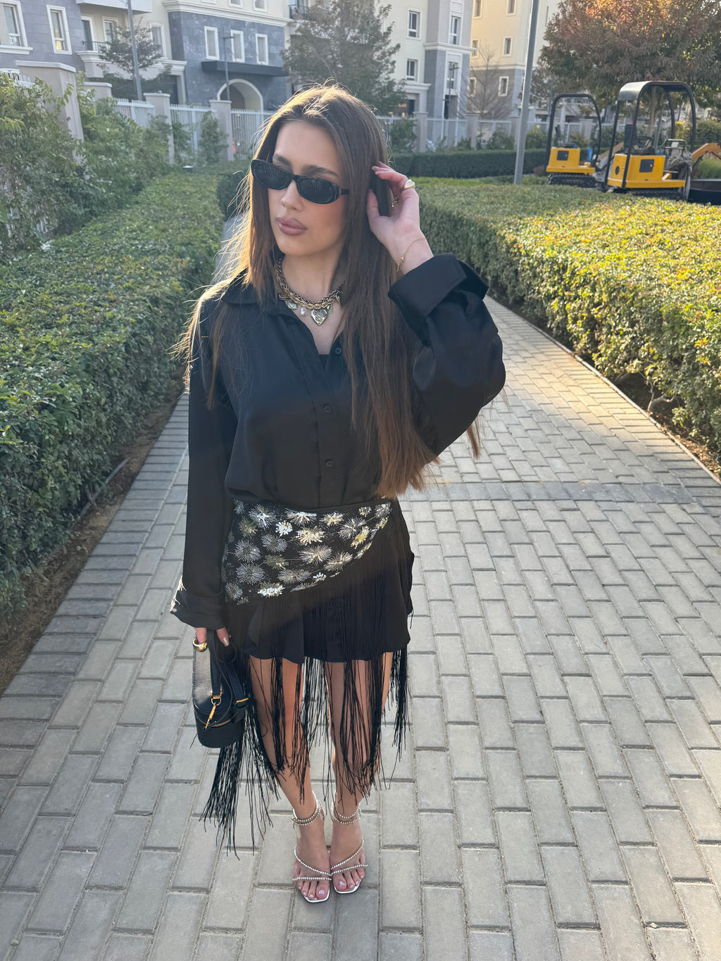 Fringed Black Belt (Coachella Collection)