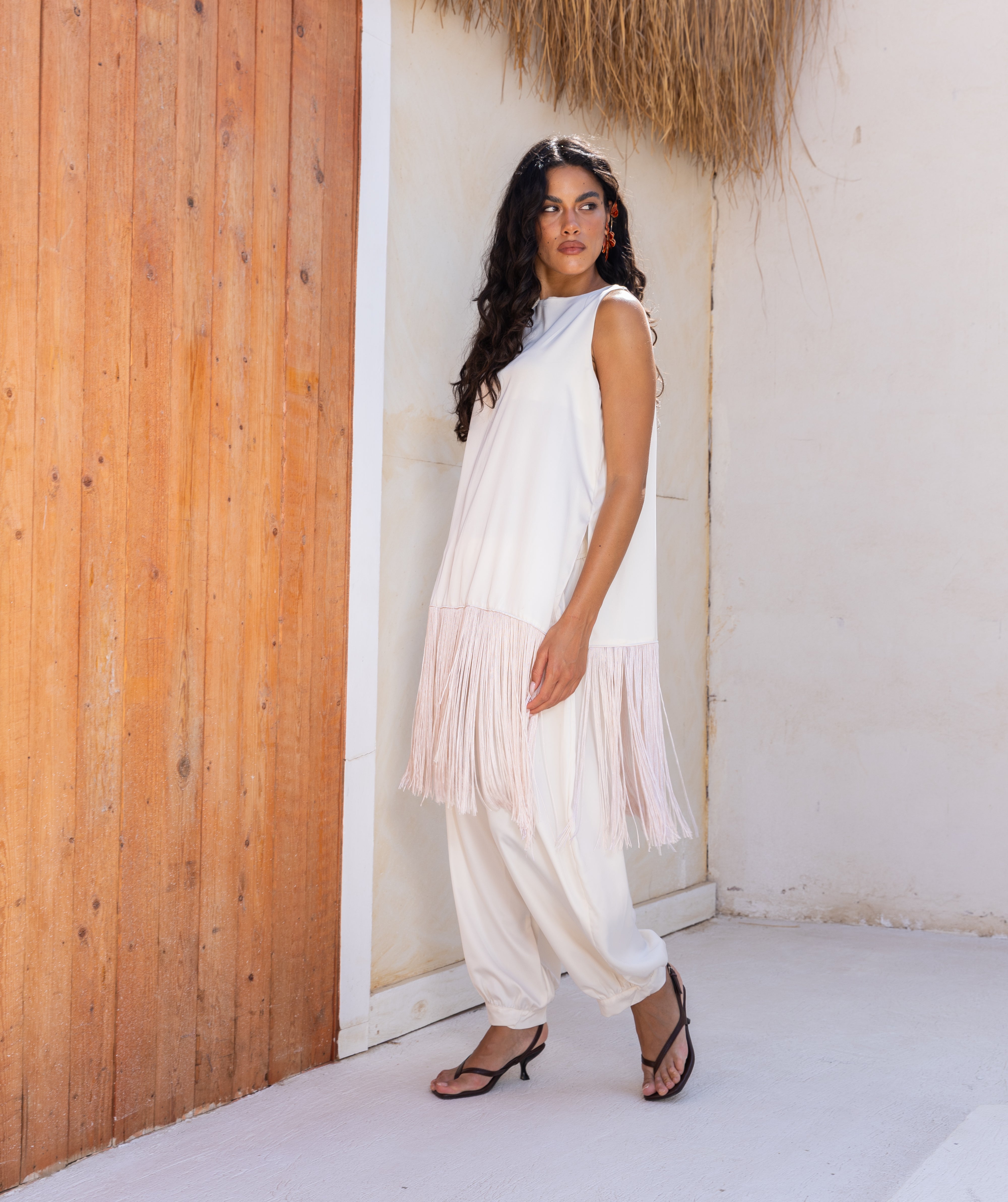 Satin Fringes Top