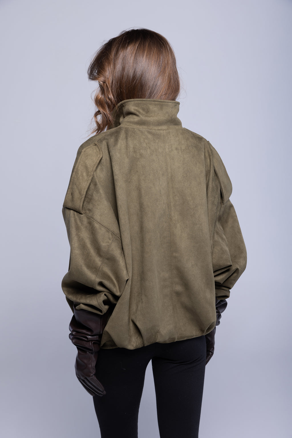 Oversized SUEDE BOMBER JACKET