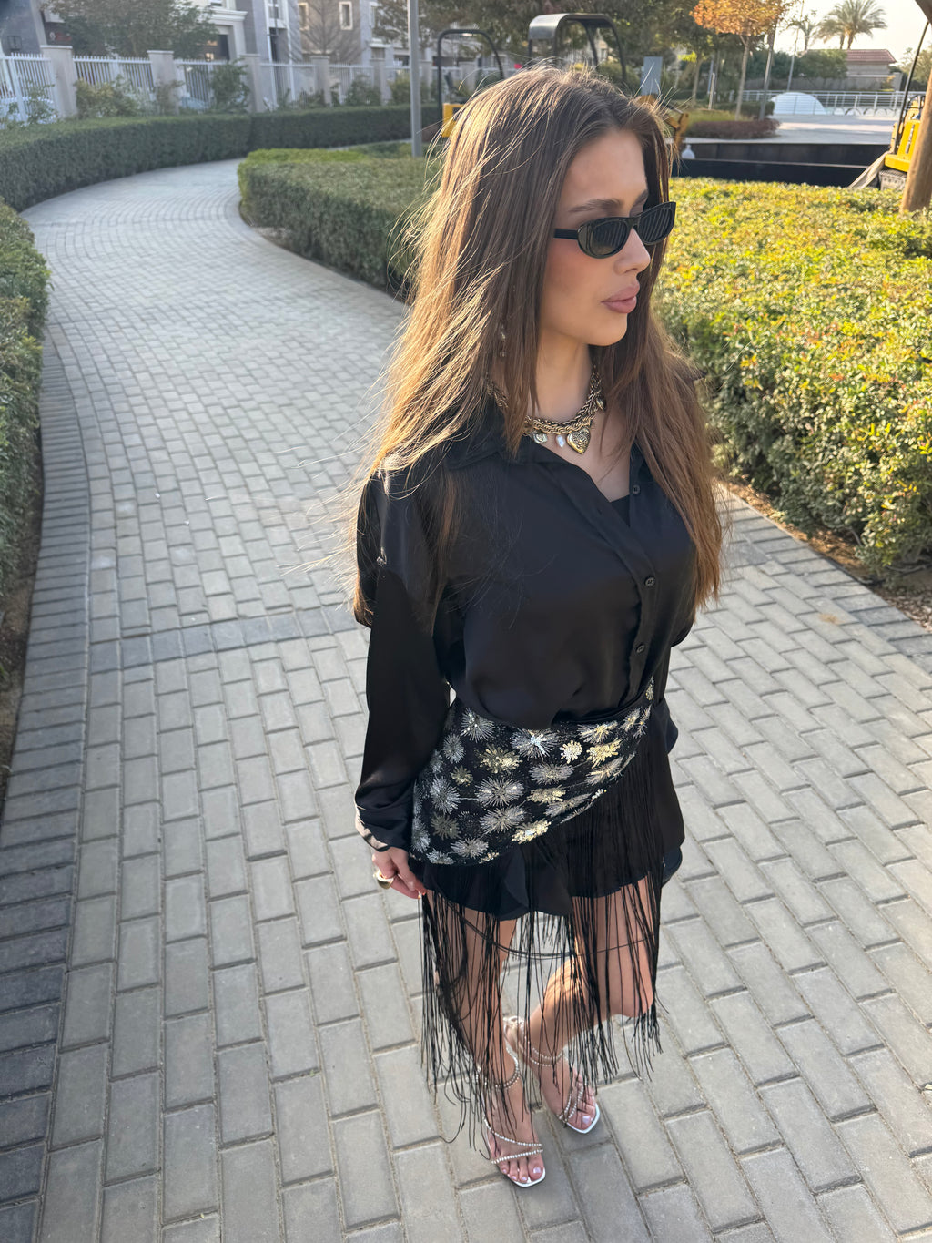 Fringed Black Belt (Coachella Collection)